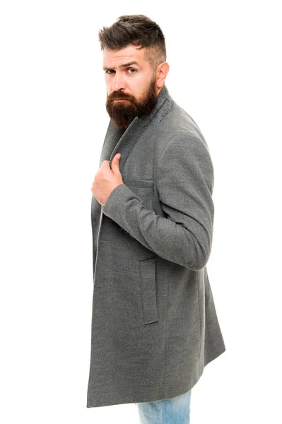 Stylish casual outfit. Menswear and fashion concept. Comfortable outfit. Man bearded hipster stylish fashionable jacket. Casual jacket perfect for any occasion. Consultation of stylist. Modern outfit — Stock Photo, Image