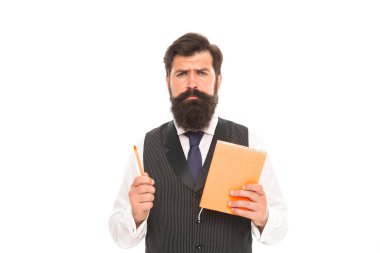 Eğitim yoluyla dünyayı değiştirmek. Sakallı adam kitap ve kalem tutuyor. Acımasız adam derse hazır. Okula dönelim. Üniversite öğretmeni. Bilgi toplama günü. Özel ders. Makale yazarı. Yazarlık mesleği