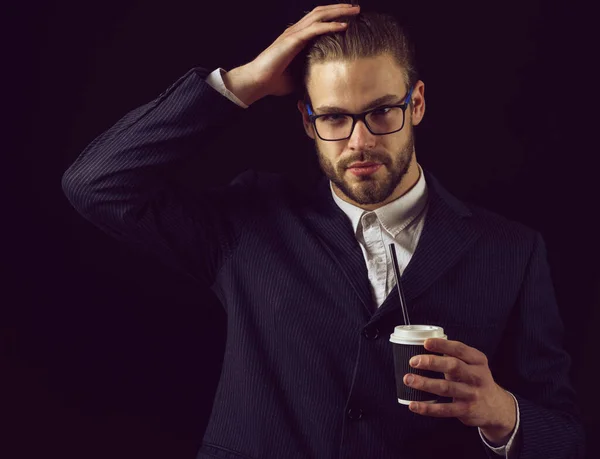 business man in black suit