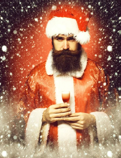 Bonito barbudo santa claus homem — Fotografia de Stock