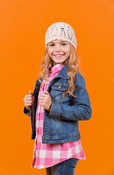 Child smile with long blond hair