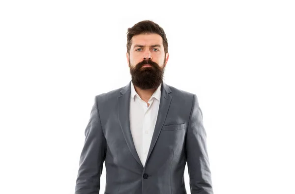 Ceo. Bärtiger Mann mit ernstem Gesicht. Reifer Hipster mit Bart. Männlich im Büro. Geschäftsmann im formellen Anzug. ernster Mann ceo. Selbstbewusster brutaler Mann. Business ceo. Moderner Geschäftsmann — Stockfoto