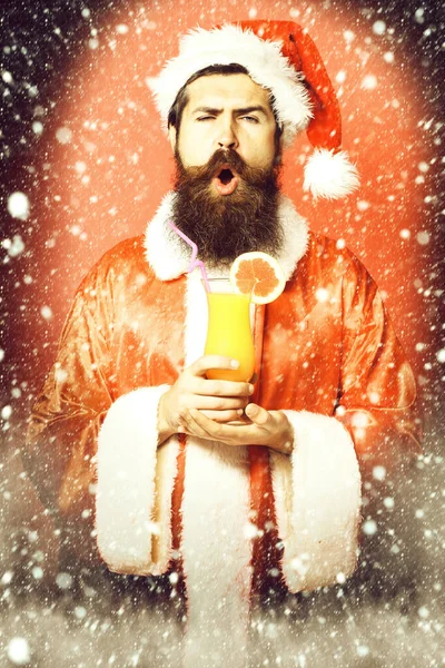 Bonito barbudo santa claus homem — Fotografia de Stock