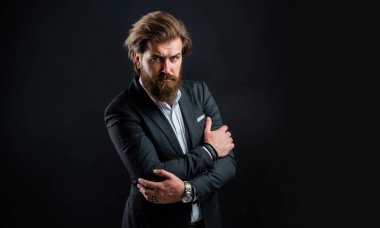 Modern başarılı erkek iş kariyerini, berber salonu konseptini temsil et