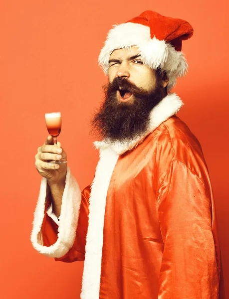 잘생긴 수염 산타 클라우스 남자 — 스톡 사진