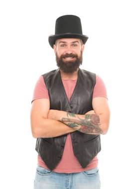 Biraz sihir görmeye hazırım. Sirk sihirbazlığı gösterisi. Sihirbaz sirk çalışanı. Sakallı adam neşeli yüz problemi sihirbaz olarak çözer. Sihirbaz karakteri. Sihirbaz hilesi performans konsepti