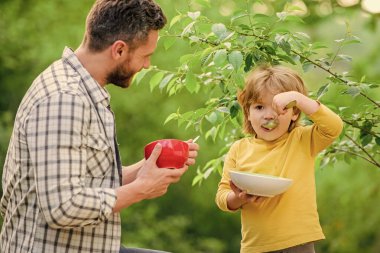 Sağlıklı kahvaltı. Hafta sonu kahvaltısı. Babalar günün kutlu olsun. Babasıyla küçük çocuk mısır gevreği yiyor. Mutlu aile birlikte. Baba ve oğul dışarıda yemek yiyorlar. Sağlıklı yemek ve diyet. Süt ürünleri