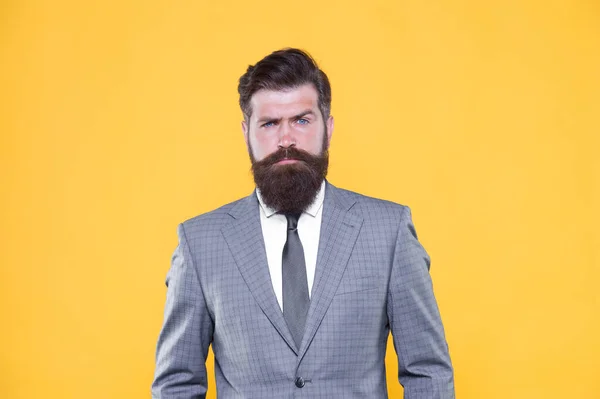 Real estate. confident and serious male. serious intentions. businessman formal suit. handsome bearded man ceo. successful and charismatic boss. leadership concept. improve yourself in business — Stock Photo, Image