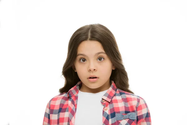 Ce Qui Se Passe Enfant Stupefait Emotion Deconcertee Ne Peut Pas Croire Ses Yeux Fille Coiffure