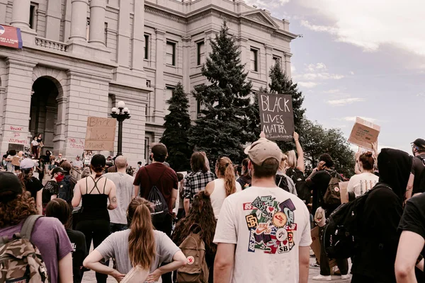 Denver Colorado Eua Maio 2020 Vidas Negras Importam Protestos Contra — Fotografia de Stock