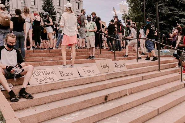 Denver Colorado Usa Maggio 2020 Vite Nere Contano Proteste Contro — Foto Stock