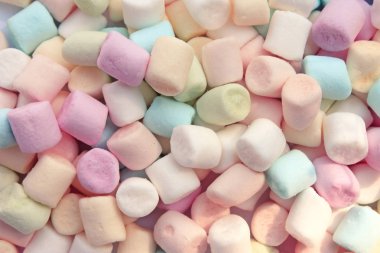 Renkli mini marshmallow arka plan
