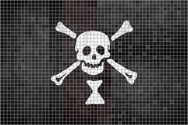 Bandera Del Pirata Ilustración Emanuel Wynn Fondo Texturizado Mosaico Pirata — Archivo Imágenes Vectoriales