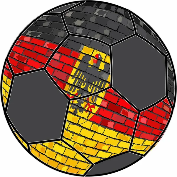 Drapeau Allemagne Avec Fond Ballon Football Illustration Ballon Football Avec — Image vectorielle