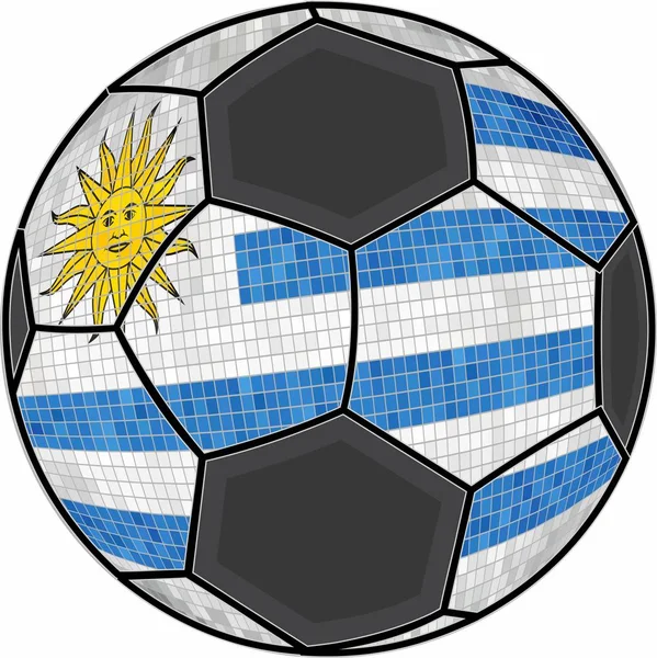 Uruguaylı bayrak, soyut grunge mozaik vektör ile futbol topu arka plan - illüstrasyon, futbol futbol topu ile Uruguay bayrağı