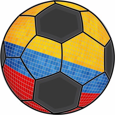 Futbol topu arka plan - illüstrasyon, futbol futbol topu ile Kolombiya bayrakla Kolombiya bayrak, soyut grunge mozaik vektör