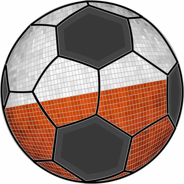 Lengyel Zászló Focilabdával Futball Labda Háttér Illusztráció Labdarúgás Lengyelország Zászló — Stock Vector
