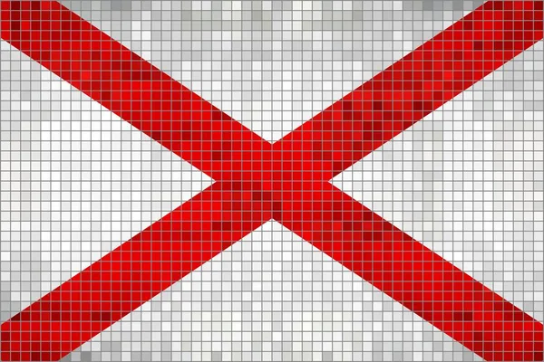 Abstract Mosaic Flag Alabama Ilustración Bandera Del Estado Alabama Alabama — Archivo Imágenes Vectoriales
