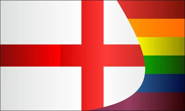 垃圾英国和同性恋旗子 抽象垃圾英国旗子和 Lgbt — 图库矢量图片