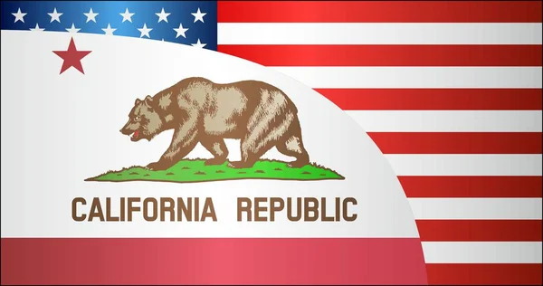 Flagga Usa Och California State Illustration Blandade Flaggor Usa Och — Stock vektor