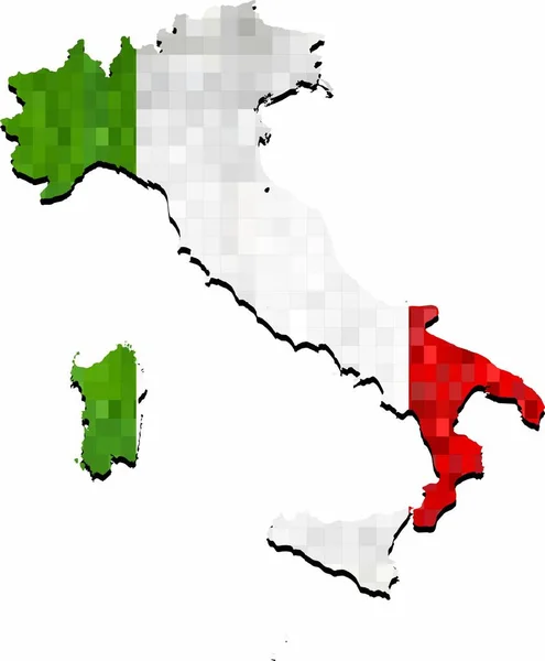 Карта Гранж Италии Флагом Внутри Иллюстрация Абстрактная Гранж Мозаика Карта — стоковый вектор