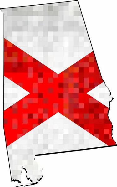 Grunge Alabama Mappa Con Bandiera All Interno Illustrazione Mappa Del — Vettoriale Stock