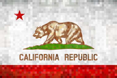 Grunge mozaik bayrak California - illüstrasyon, ayı bayrak soyut