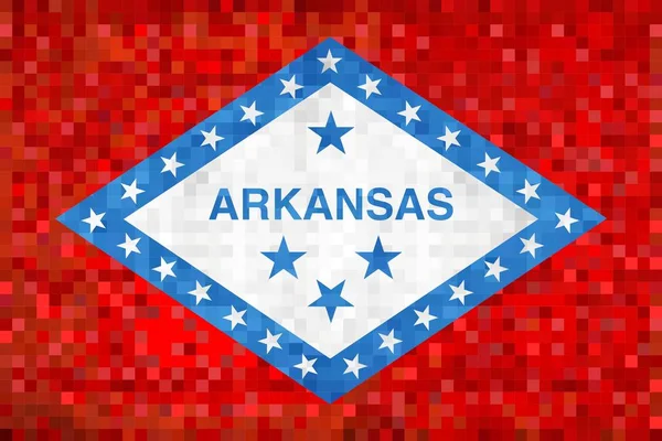 Abstracto Grunge Mosaic Flag Arkansas Ilustración Bandera Del Estado Arkansas — Vector de stock