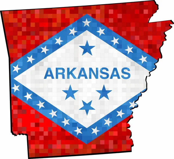 Grunge Arkansas Karta Med Flaggan Inuti Illustration Karta Arkansas Vektor — Stock vektor