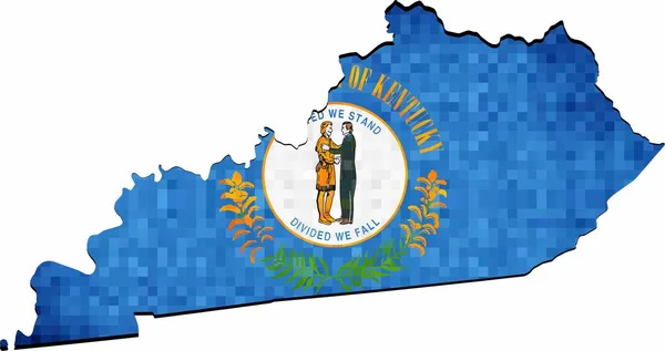 Grunge Kentucky Karta Med Flaggan Inuti Illustration Karta Kentucky Vektor — Stock vektor