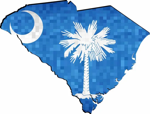 Grunge South Carolina Karta Med Flaggan Inuti Illustration Karta South — Stock vektor