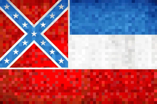 Abstracto Grunge Mosaic Flag Mississippi Ilustración Bandera Del Estado Mississippi — Vector de stock