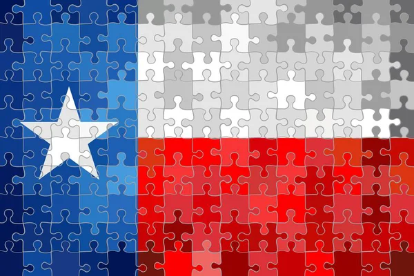 Texas Flagga Gjord Pussel Bakgrund Illustration — Stock vektor