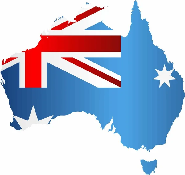 Mapa Australia Con Bandera Interior Ilustración Mapa Abstracto Australia — Vector de stock