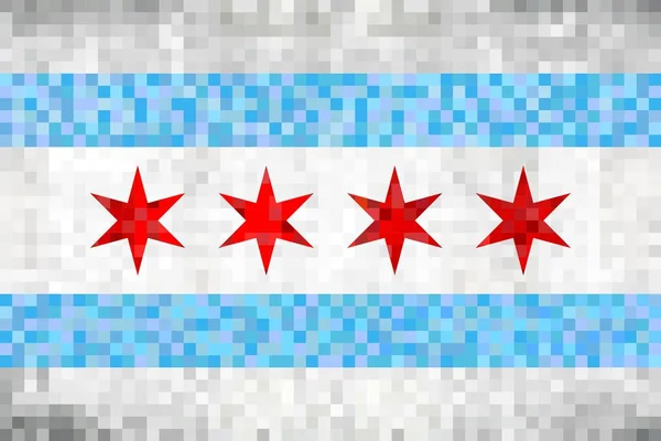 Abstracte Grunge Mozaïek Vlag Van Chicago Illustratie — Stockvector