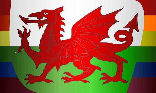 Grunge Wales Gay Vlaggen Illustratie — Stockvector