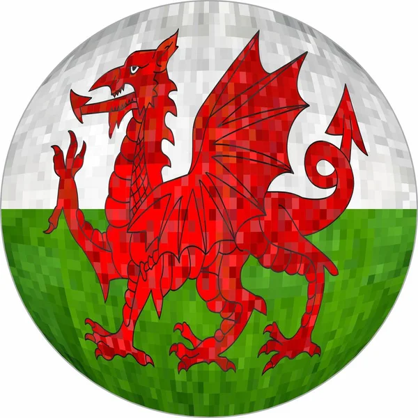 Ball Wales Flag Illustrazione Vettore Della Bandiera Sphere Wales — Vettoriale Stock