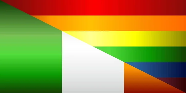 グランジ アイルランドと同性愛者のフラグ イラスト — ストックベクタ