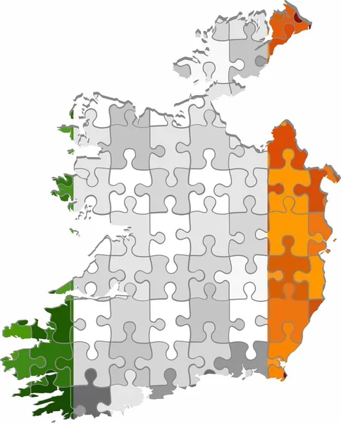 Mapa Irlandii Tło Układanki Ilustracja — Wektor stockowy