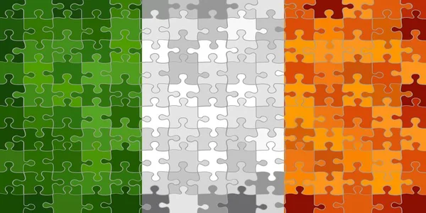 Írország Lobogója Készült Puzzle Háttér Illusztráció — Stock Vector