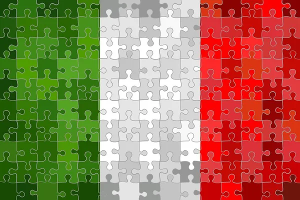 Italien Flagge Aus Puzzle Hintergrund Illustration — Stockvektor