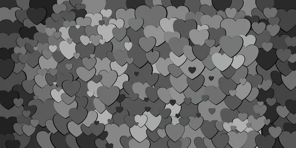 Fondo Abstracto Con Corazones Negros Ilustración Varios Tonos Fondo Corazones — Vector de stock