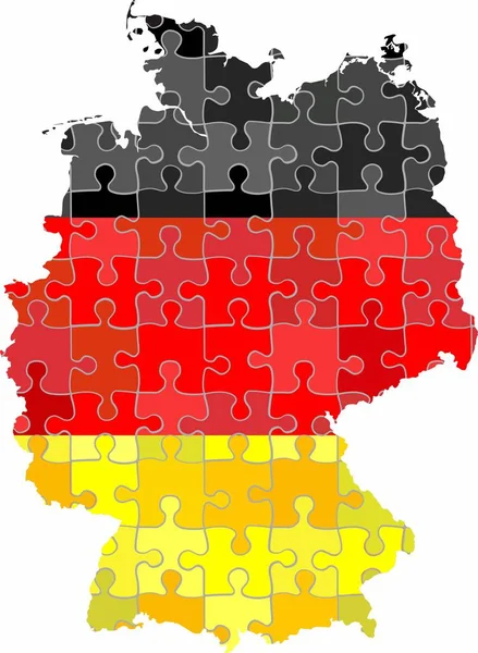 Deutschland Karte Aus Puzzle Hintergrund Illustration — Stockvektor