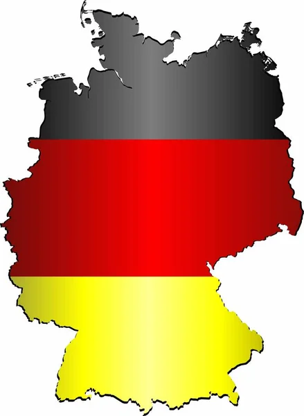 Mapa Alemania Con Bandera Interior Ilustración Alemania Vector Imagen — Archivo Imágenes Vectoriales