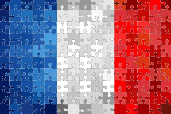 Vlajka Francie Puzzle Pozadí Ilustrace — Stockový vektor