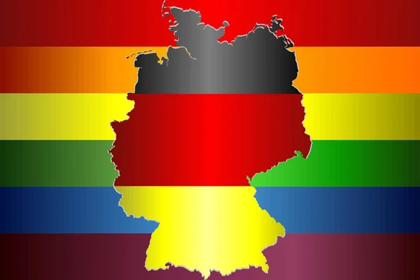 Grunge Alemania Banderas Gay Ilustración Abstracto Alemania Mapa Bandera Del — Archivo Imágenes Vectoriales