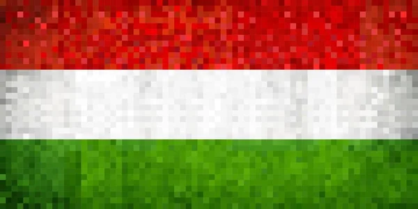 Grunge Mosaic Flag Hungary Illustration — Stock Vector