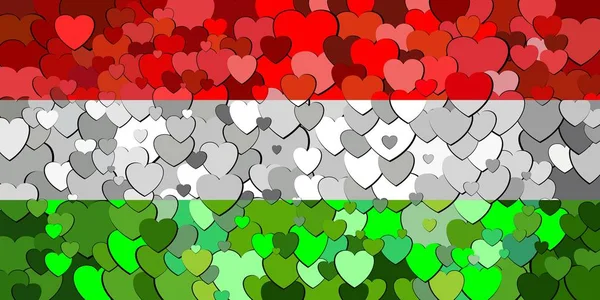 Hungary Flag Made Hearts Background Illustration — Stock Vector