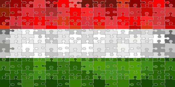 Hungary Flag Made Puzzle Background Illustration — Stock Vector