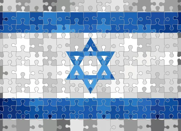 Israels Flagga Gjord Pussel Bakgrund Illustration — Stock vektor